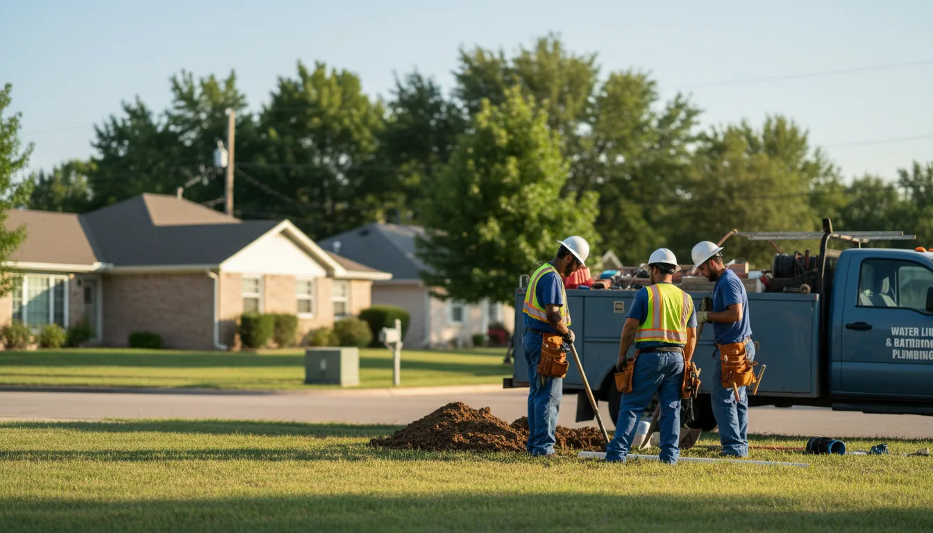 Residential water line and bathroom plumbing service in Clive, IA